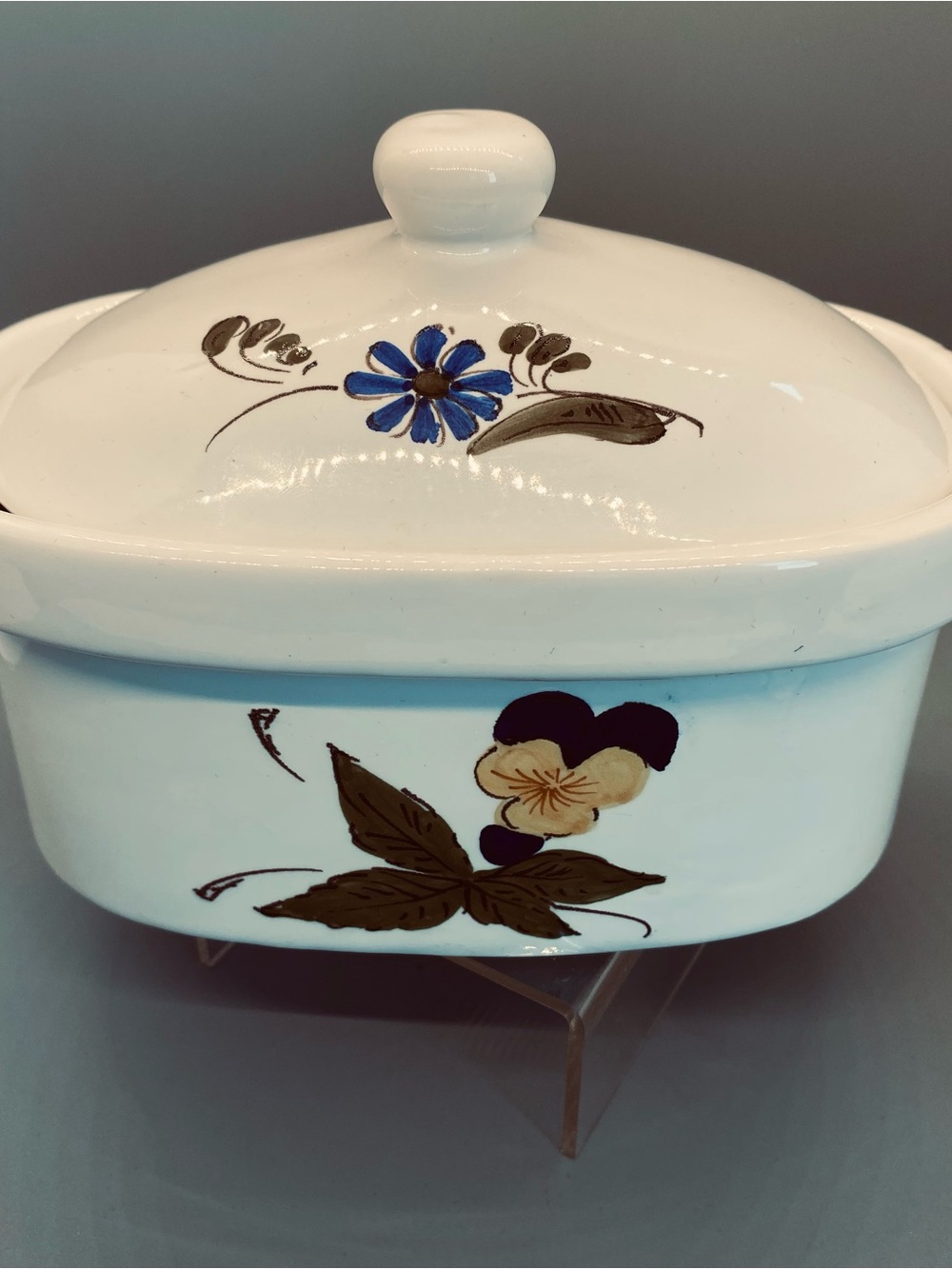White Ceramic Covered pate/terrine. Vintage. France.